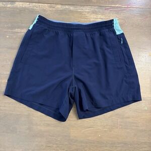 Birddogs Mens Large Athletic Blue Lined Athletic Gym Shorts 5 Inch Inseam Pocket